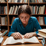 ** A person surrounded by books and notes, looking unmotivated. The scene should also subtly show a Netflix screen or other distracting elements in the background. The overall feeling should be relatable to someone struggling to study.

**