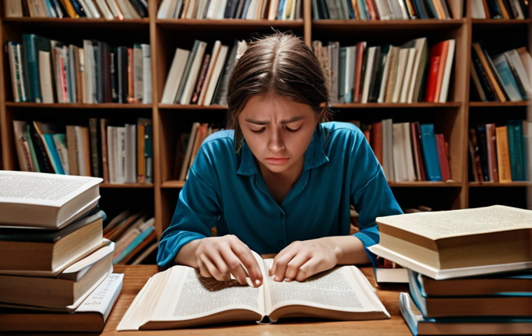 ** A person surrounded by books and notes, looking unmotivated. The scene should also subtly show a Netflix screen or other distracting elements in the background. The overall feeling should be relatable to someone struggling to study.
**